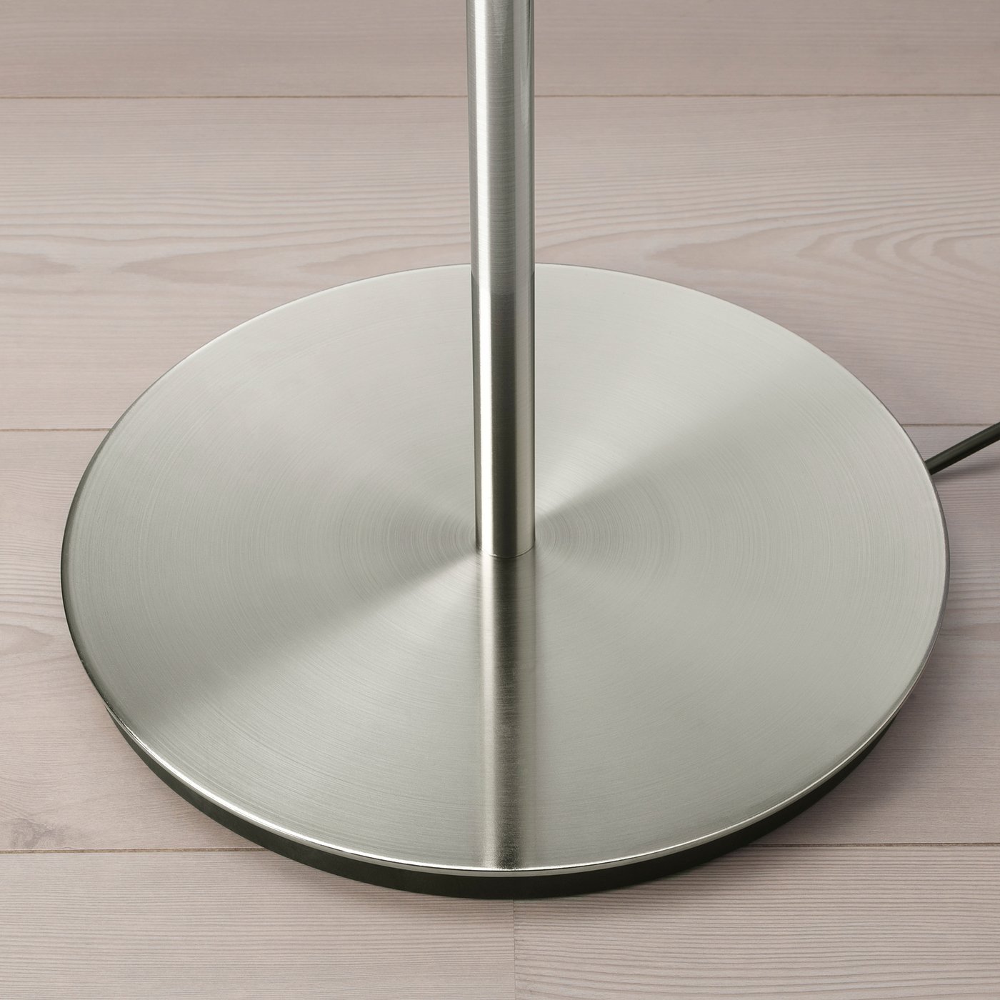 Skaftet Floor Lamp Base With Led Bulb Nickel Plated Ikea