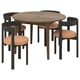 SKANSNÄS / STOCKHOLM 2025 Table and 4 chairs, brown beech veneer/dark brown leather, 45 1/4/66 7/8 "