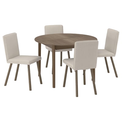 SKANSNÄS / TONSTAD Table and 4 chairs, brown beech/Fridtuna light beige brown oak effect, 45 1/4/66 7/8 "