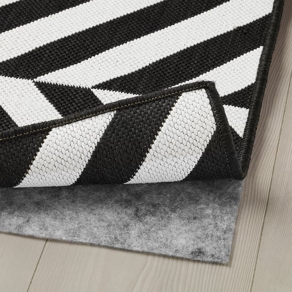 SKARRILD Rug flatwoven, in/outdoor, white, black IKEA