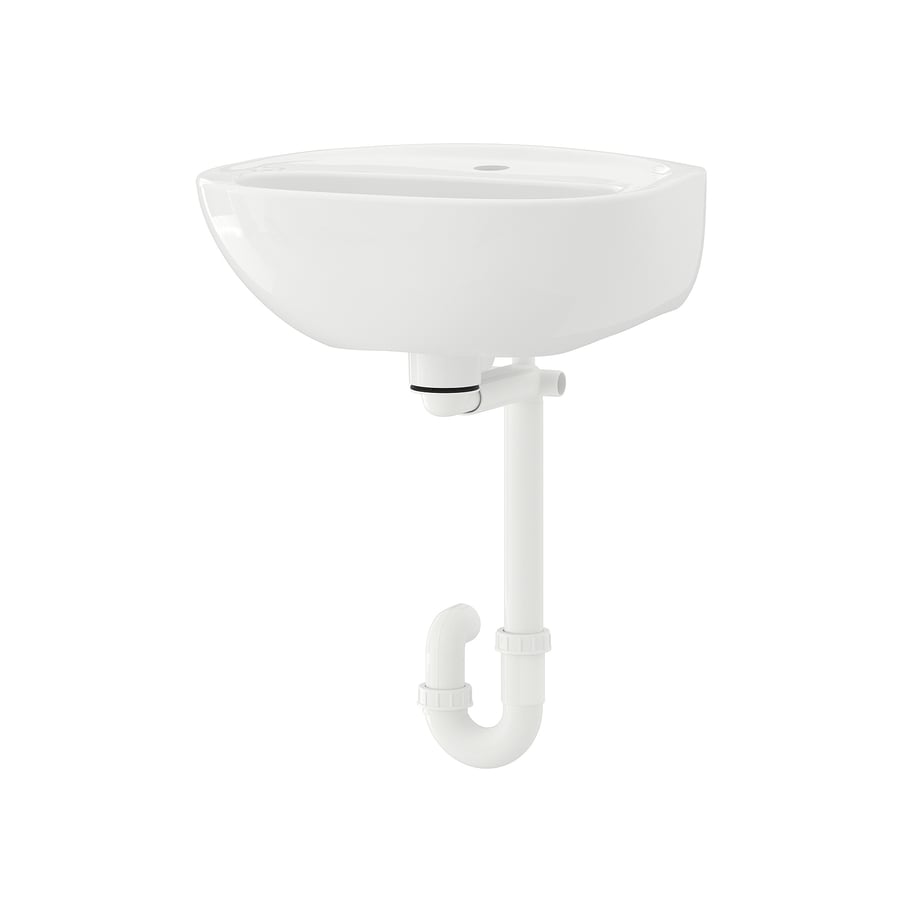 SKATSJÖN sink with water trap, white, 173/4x133/4" IKEA
