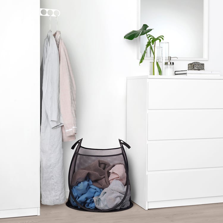 SKOGHALL Basket with handles - black - IKEA