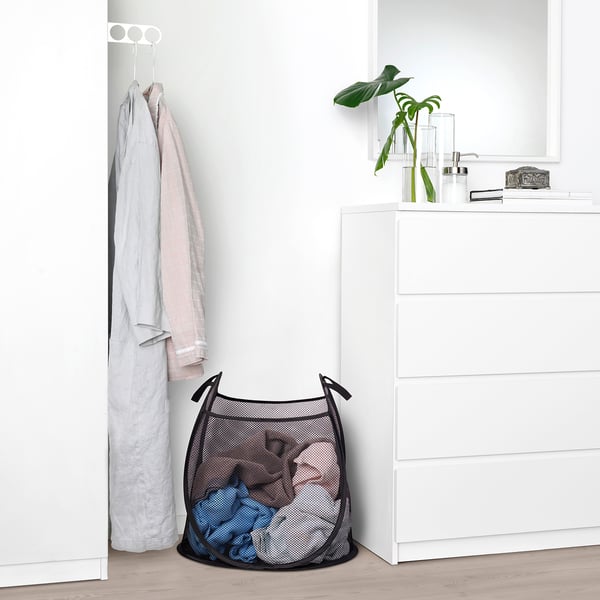 SKOGHALL Basket with handles black IKEA