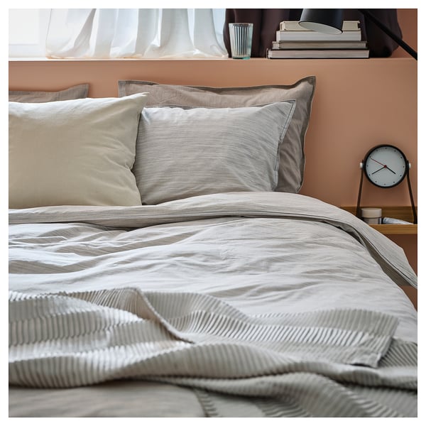 Skogsalm Duvet Cover And Pillowcase S Beige Ikea