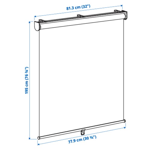 Illustration with measurements for the product: SKOGSKLÖVER.