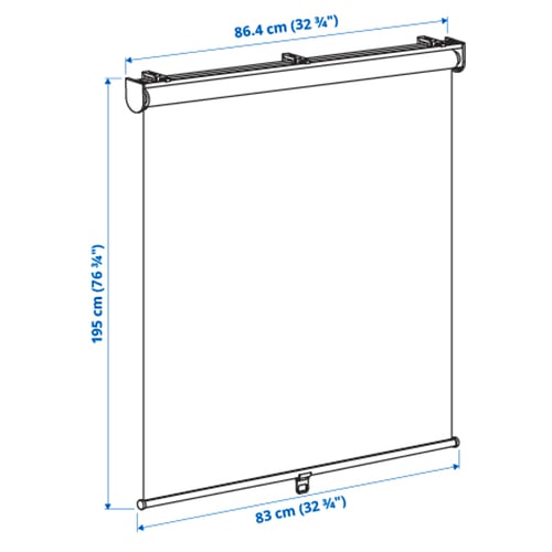 Illustration with measurements for the product: SKOGSKLÖVER.
