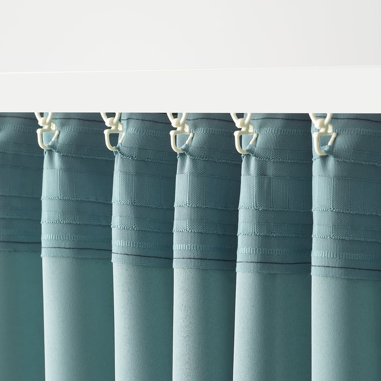 SKOGSSVINGEL room darkening curtains, 1 pair, dark blue/green, 50x98" IKEA