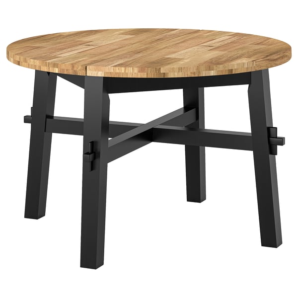 SKOGSTA Dining table, acacia/black, 47 1/4 "