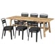 SKOGSTA / RAMSNÄS Table and 6 chairs, acacia/anthracite Vissle dark gray, 92 1/2x39 3/8 "