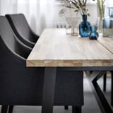 SKOGSTA / SAKARIAS Table and 4 chairs, acacia black/Sporda dark gray, 92 1/2x39 3/8 "