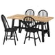 SKOGSTA Table and 4 chairs, acacia/black/black, 63x31 7/8 "