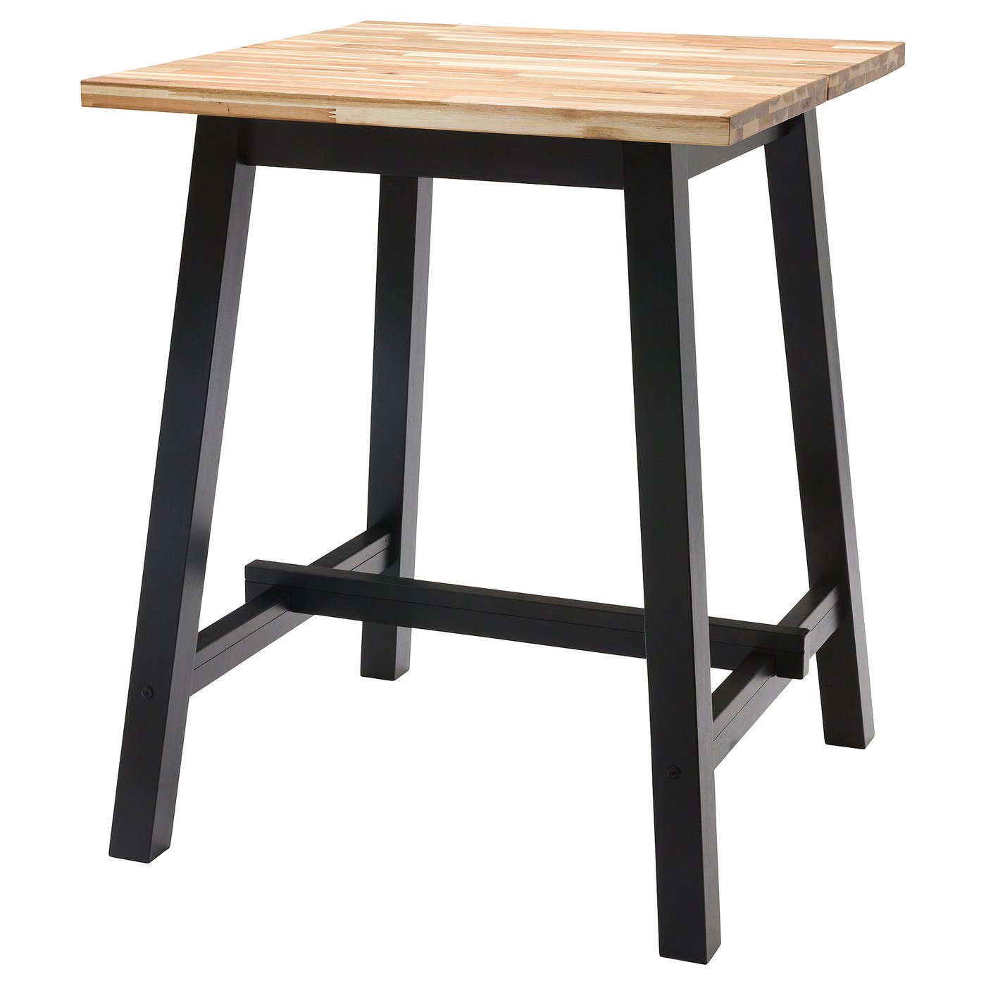 SKOGSTA table, counter height acacia/black, 291/8x291/8