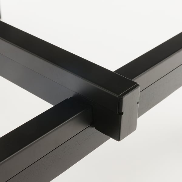 SKOGSTA Table, counter height acacia/black, 29 1/8x29 1/8 "