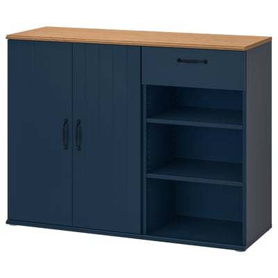 SKRUVBY Sideboard, black-blue, 47 1/4x14 3/4x35 3/8 "