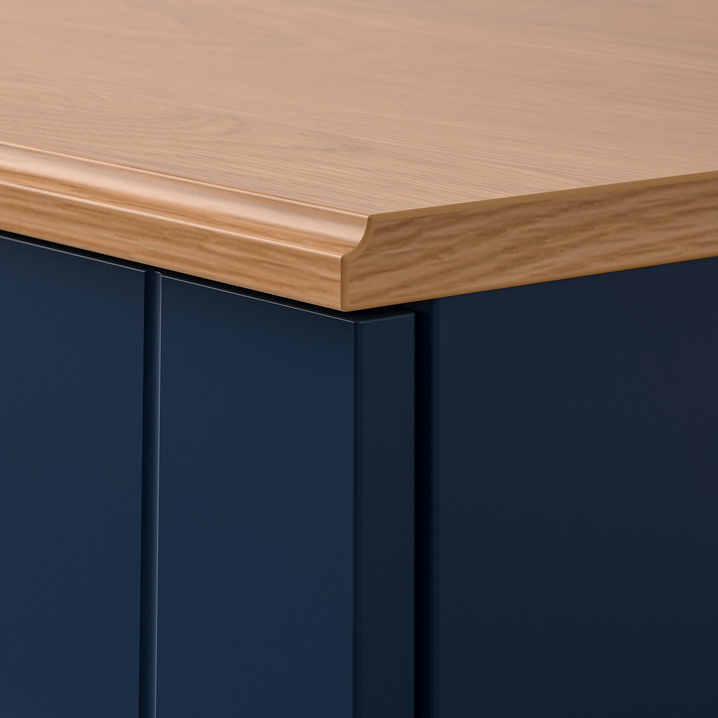 SKRUVBY TV storage combination, black-blue, 89x15x353/8