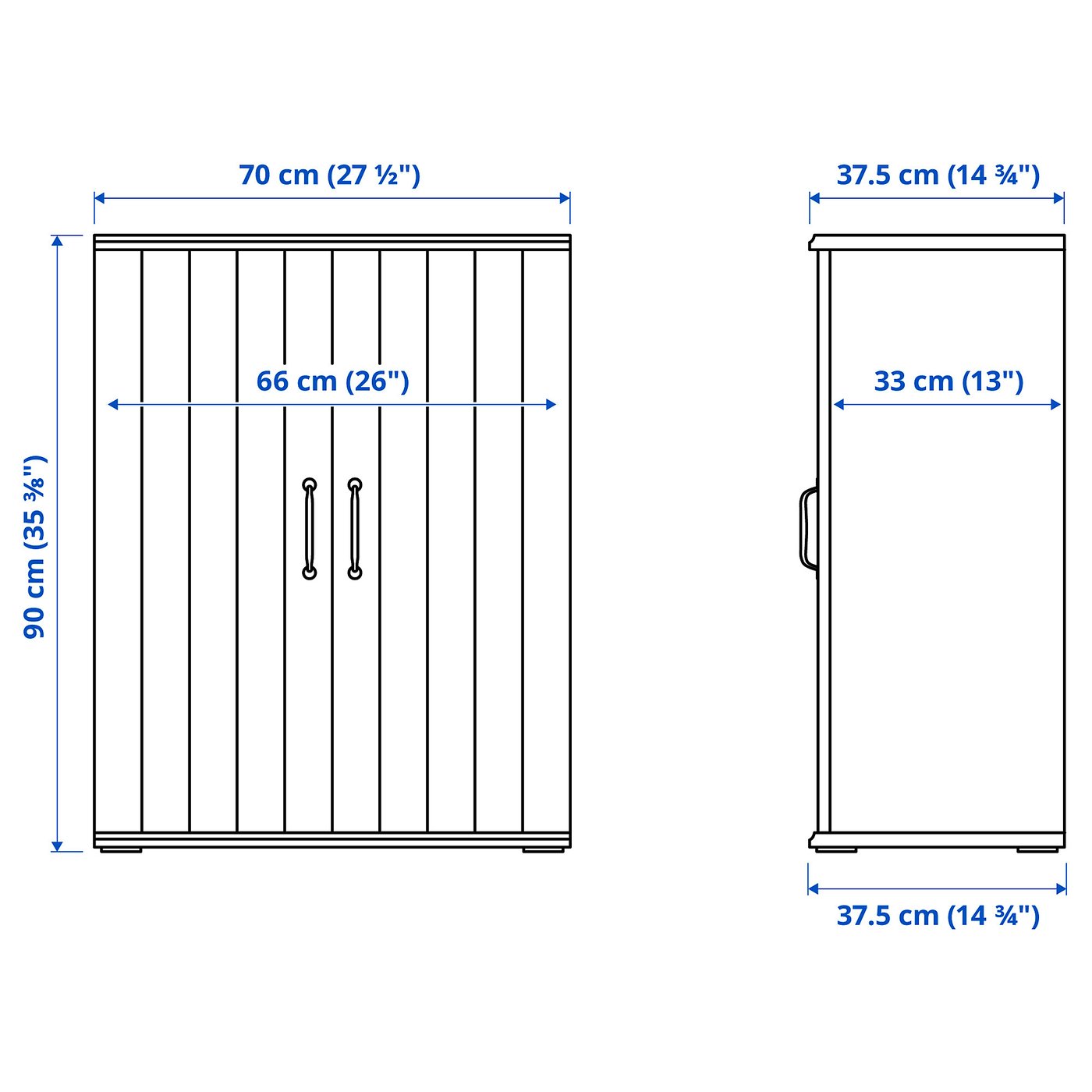SKRUVBY TV storage combination, white, 89x15x353/8