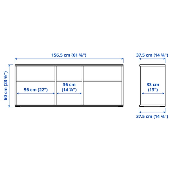 SKRUVBY TV unit, white, 61 3/8x14 3/4x23 5/8 "