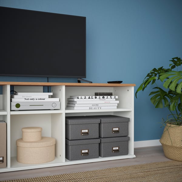 SKRUVBY TV unit, white, 61 3/8x14 3/4x23 5/8 "