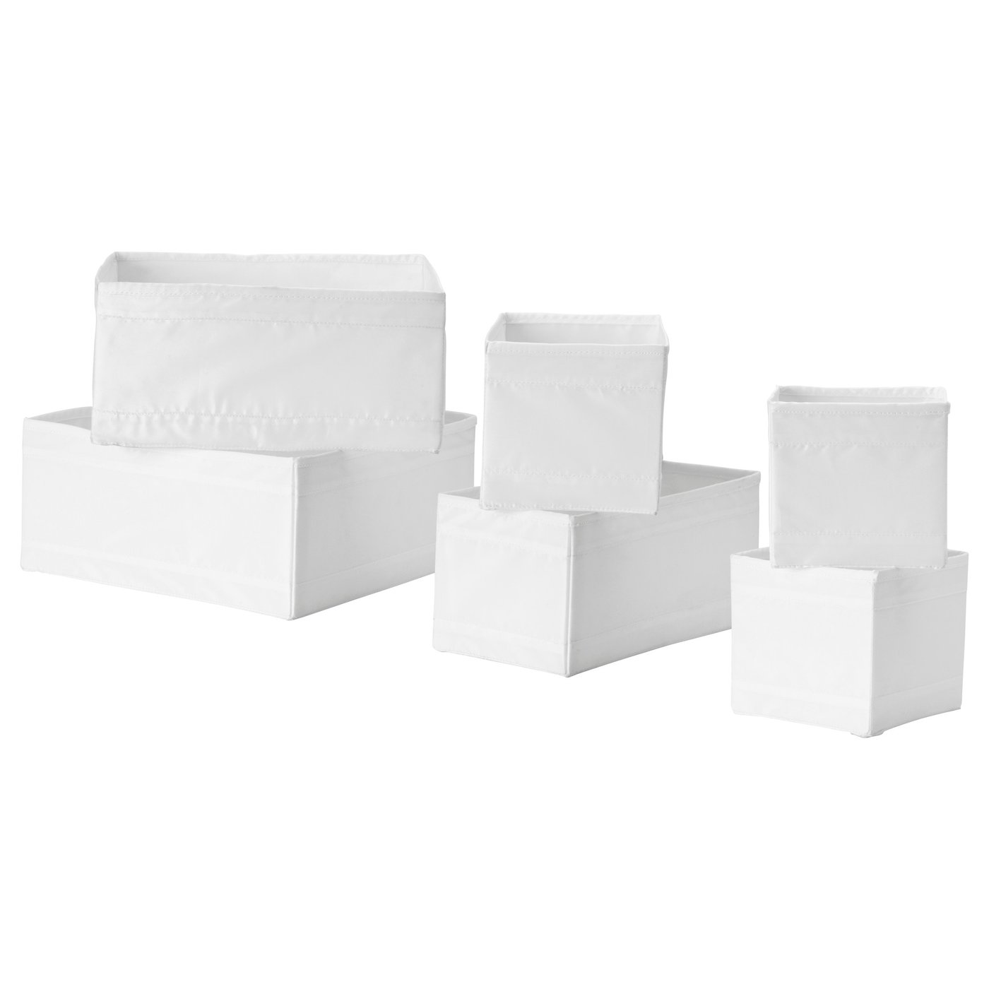 Box, set of 6, white