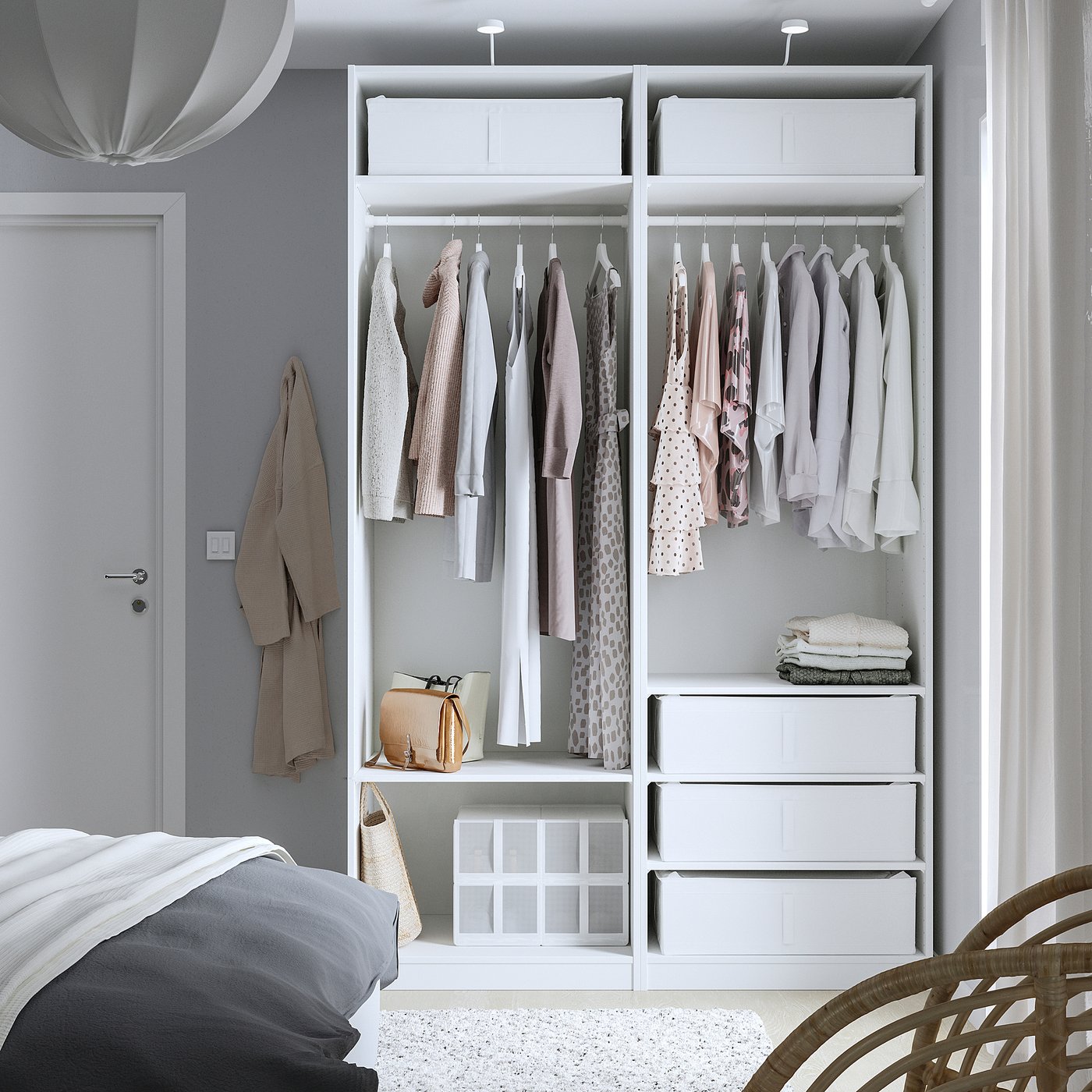 スクッブ　IKEA SKUBB スクッブ ランドリーバッグ スタンド付き, ホワイト, 80 l