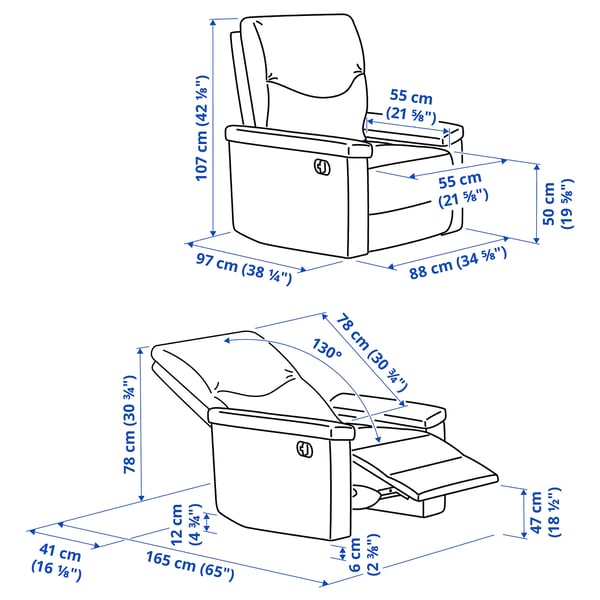 SKULNÄS Recliner rocker and swivel armchair, Hakebo beige