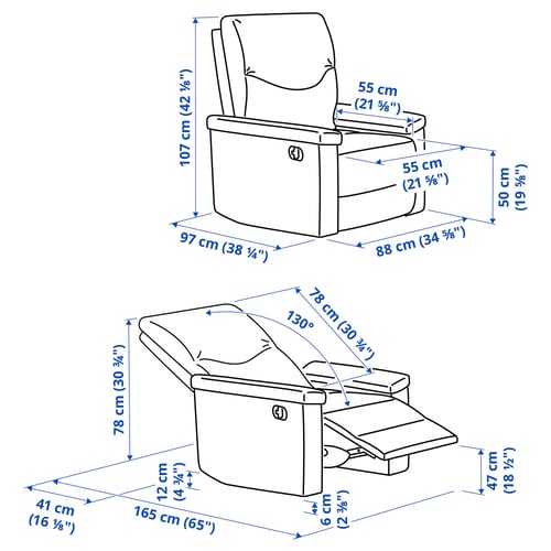 Illustration with measurements for the product: SKULNÄS.