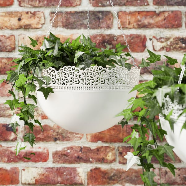 Skurar Hanging Planter Indoor Outdoor White Ikea