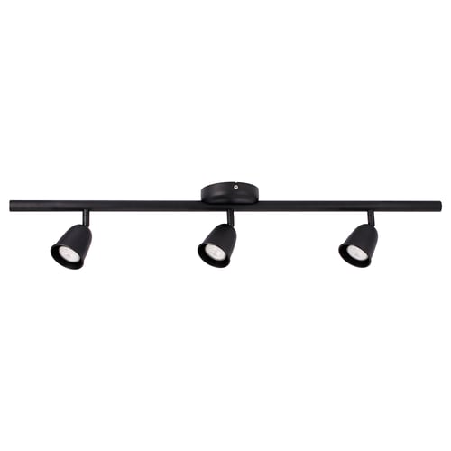 SKURUP black ceiling light with 3 adjustable spotlights. Modern design, steel construction.