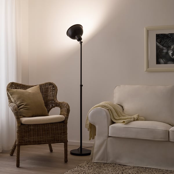 SKURUP Floor uplight with LED bulb, black - IKEA