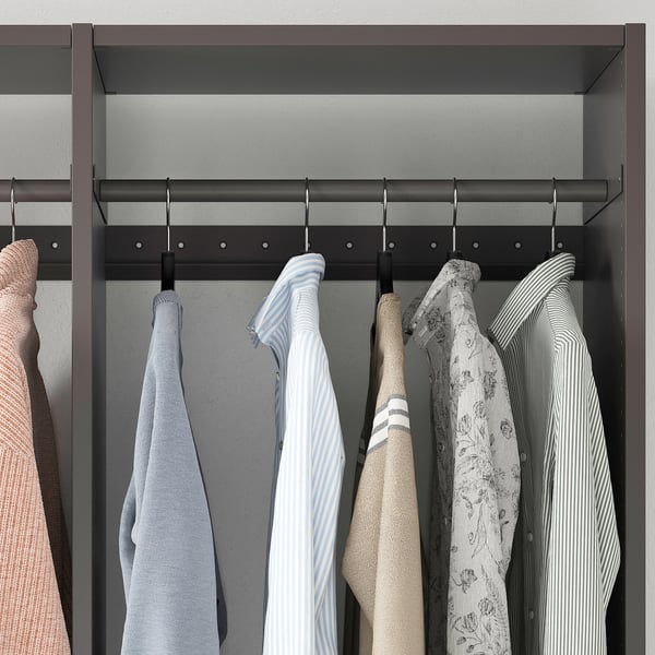 SKYTTA / AURDAL Reach-in wardrobe with sliding door, black Mehamn/white stained oak effect dark gray, 59 7/8x25 5/8x94 1/2 "