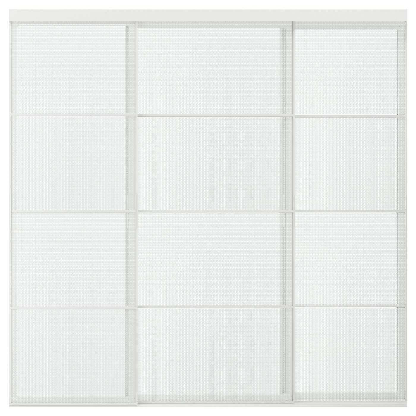 SKYTTA / LUNDBRÄSMA sliding door, white/checkered glass, 987/8x941