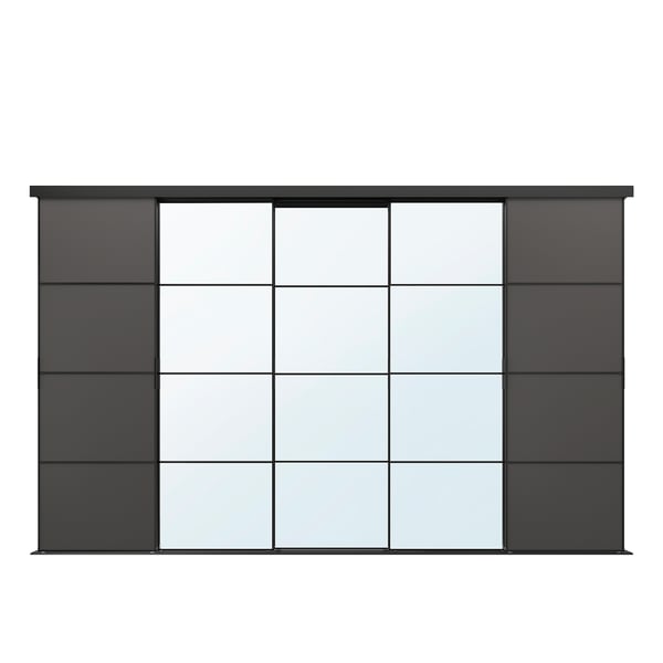 SKYTTA / AULI Sliding door, black/mirror glass, 1085/8x941/2 - IKEA