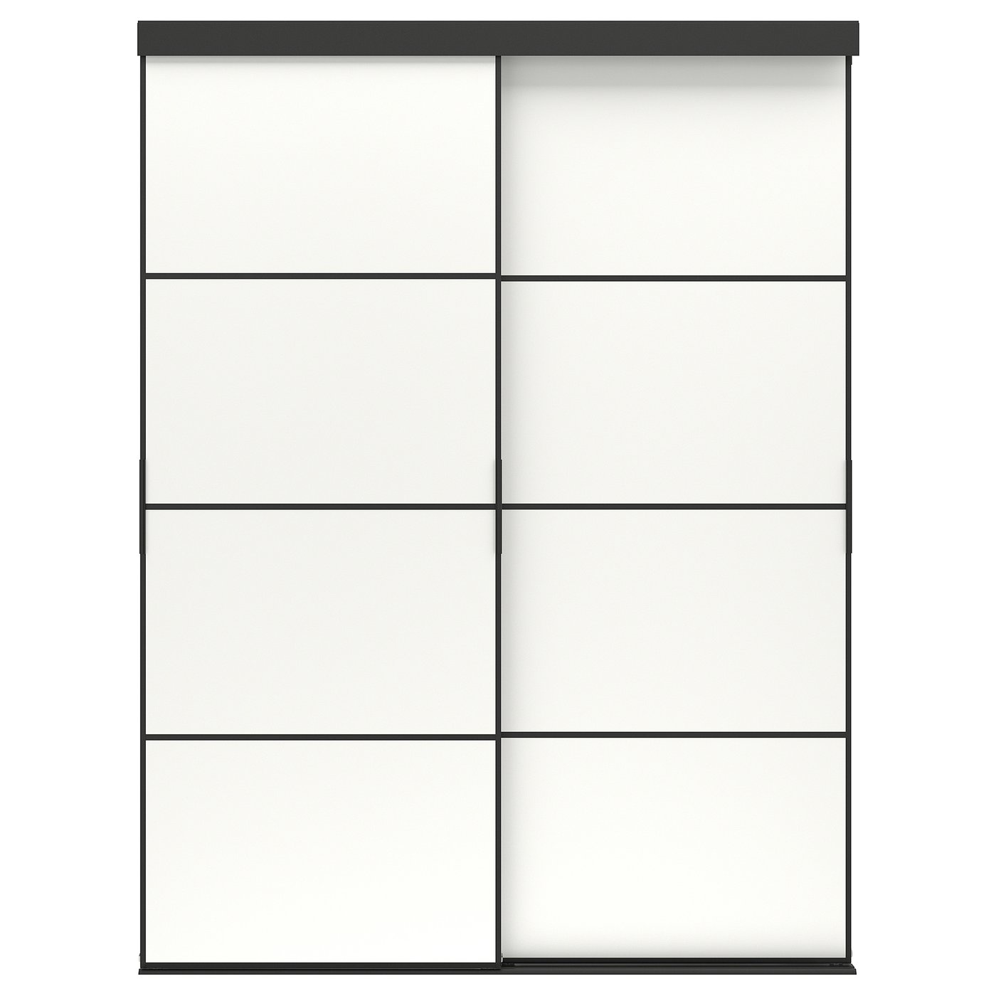 SKYTTA / MEHAMN sliding door, black/double sided white, 597/8x801