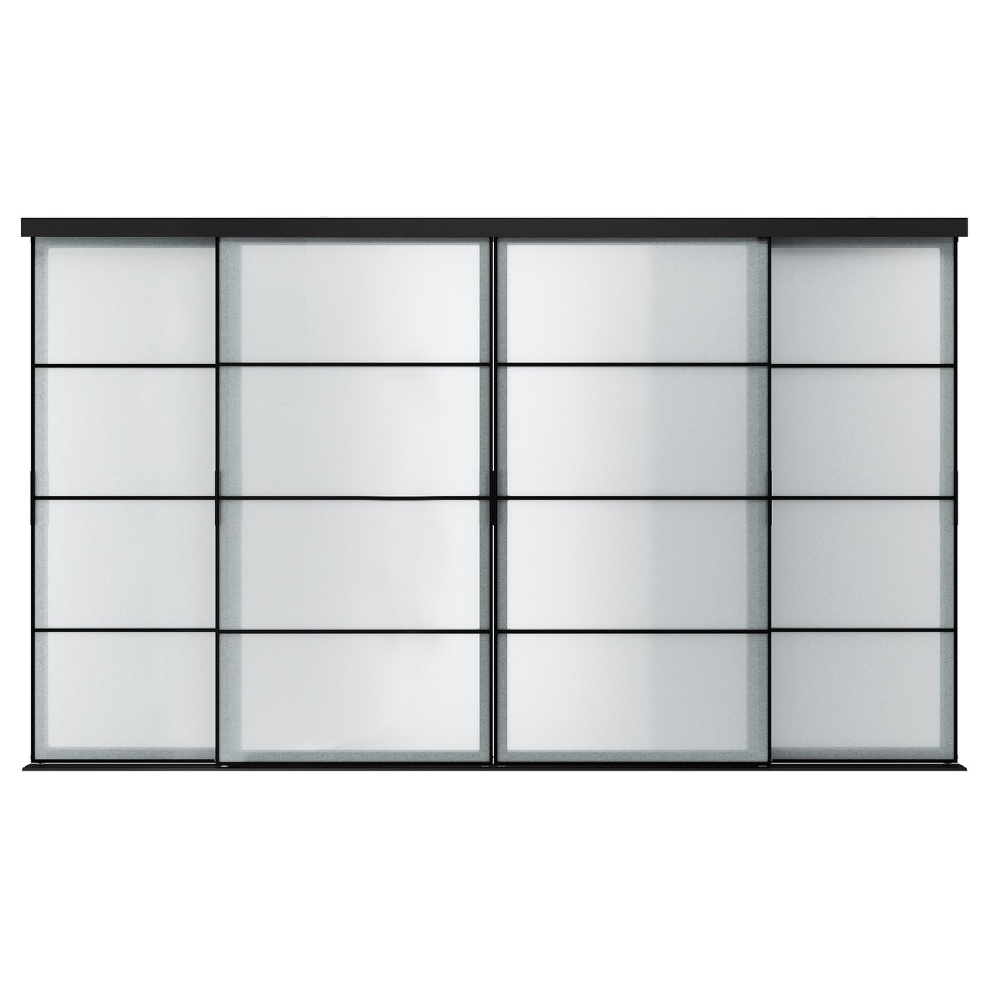 SKYTTA / SVARTISDAL sliding door, black/white paper, 1381/4x801/2