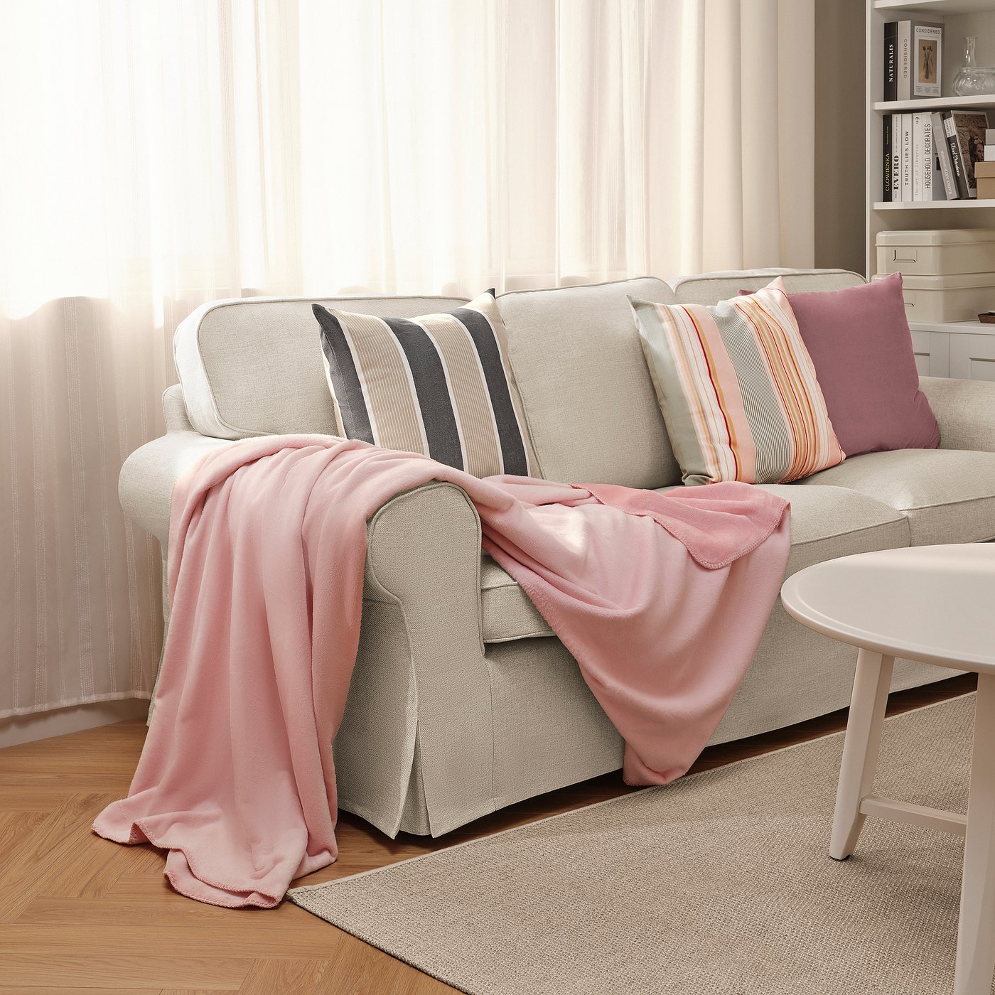 SLÅNGRÅMAL throw, pink, 59x79