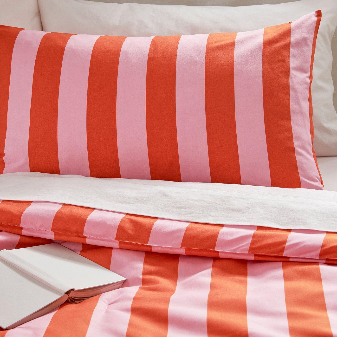 SLÅNHÖSTMAL comforter set, pink/orange, Twin/Twin Xlong IKEA