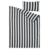 SLÅNHÖSTMAL Duvet cover and pillowcase(s), black/white/stripe, Twin