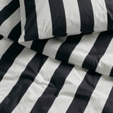 SLÅNHÖSTMAL Duvet cover and pillowcase(s), black/white/stripe, Twin