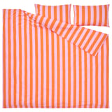 SLÅNHÖSTMAL Duvet cover and pillowcase(s), orange/pink/stripe, Full/Queen (Double/Queen)