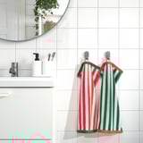 SLÅNHÖSTMAL Guest towel, green/white/red, 12x20 "
