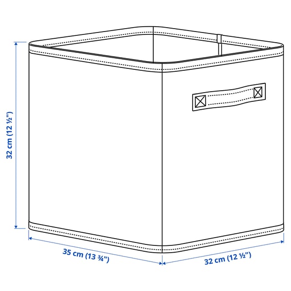 SLÅTTERVALL Storage basket, textile, 12 ½x13 ¾x12 ½ "