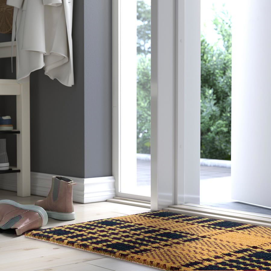 SLIPRAR door mat, blue/dark blue, 2'0"x2'11" IKEA