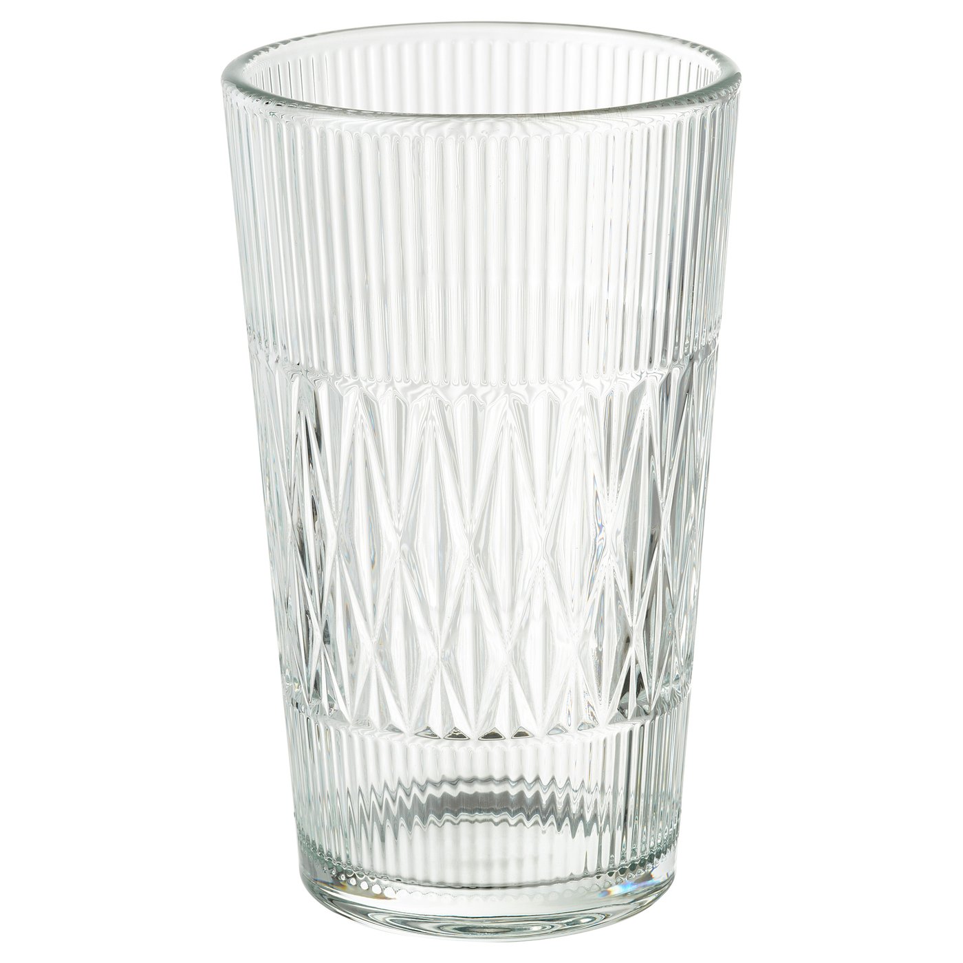 Vase, Clear Glass/Patterned