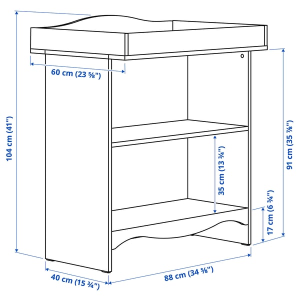 SMÅGÖRA Changing table/bookshelf, white