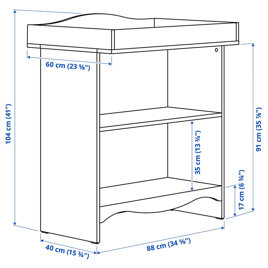 SMÅGÖRA changing table/bookshelf, white IKEA