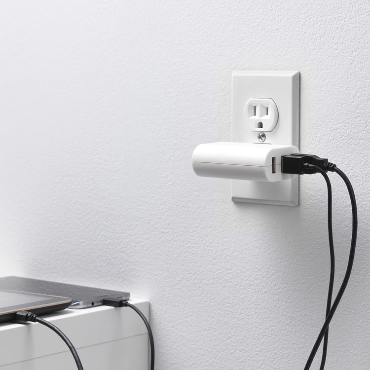SMÅHAGEL 3port USB charger, white IKEA