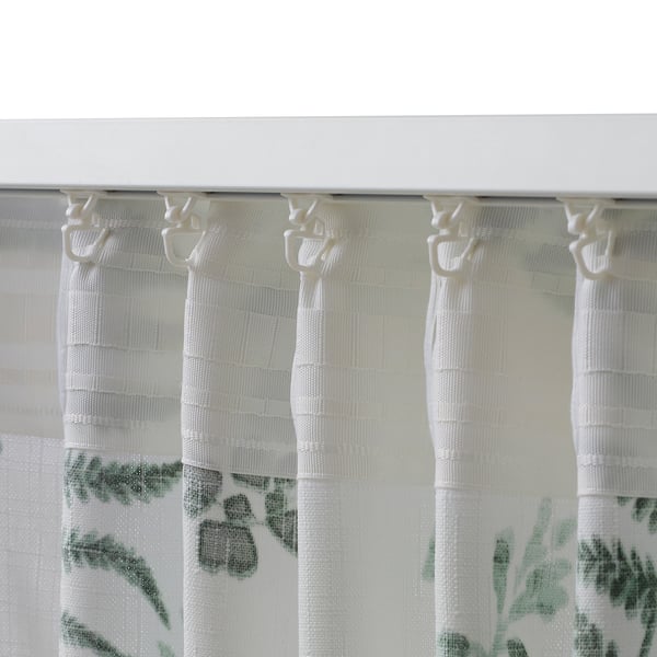 Curtains, Drapes & Valances New Ikea Curtains White Green Leaf
