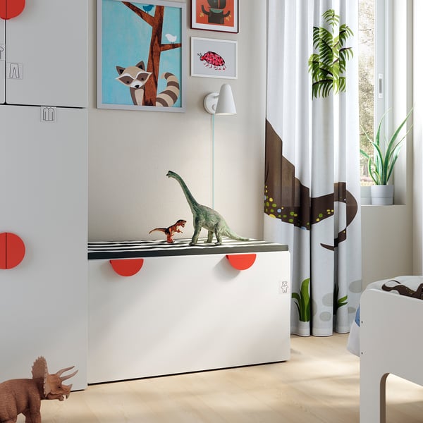 SMÅSTAD Bench with toy storage, white/white, 353/8x201/2x187/8" IKEA