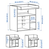 SMÅSTAD Changing table/desk, white