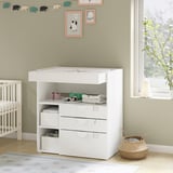 SMÅSTAD Changing table, white with frame/with 3 drawers, 35 3/8x31 1/2x39 3/8 "
